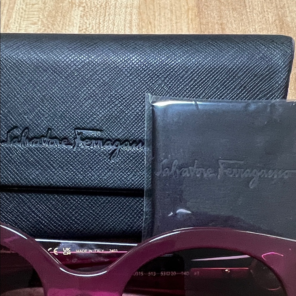 Salvatove Ferragamo Chic Burgundy Sunglasses - Picture 6 of 13